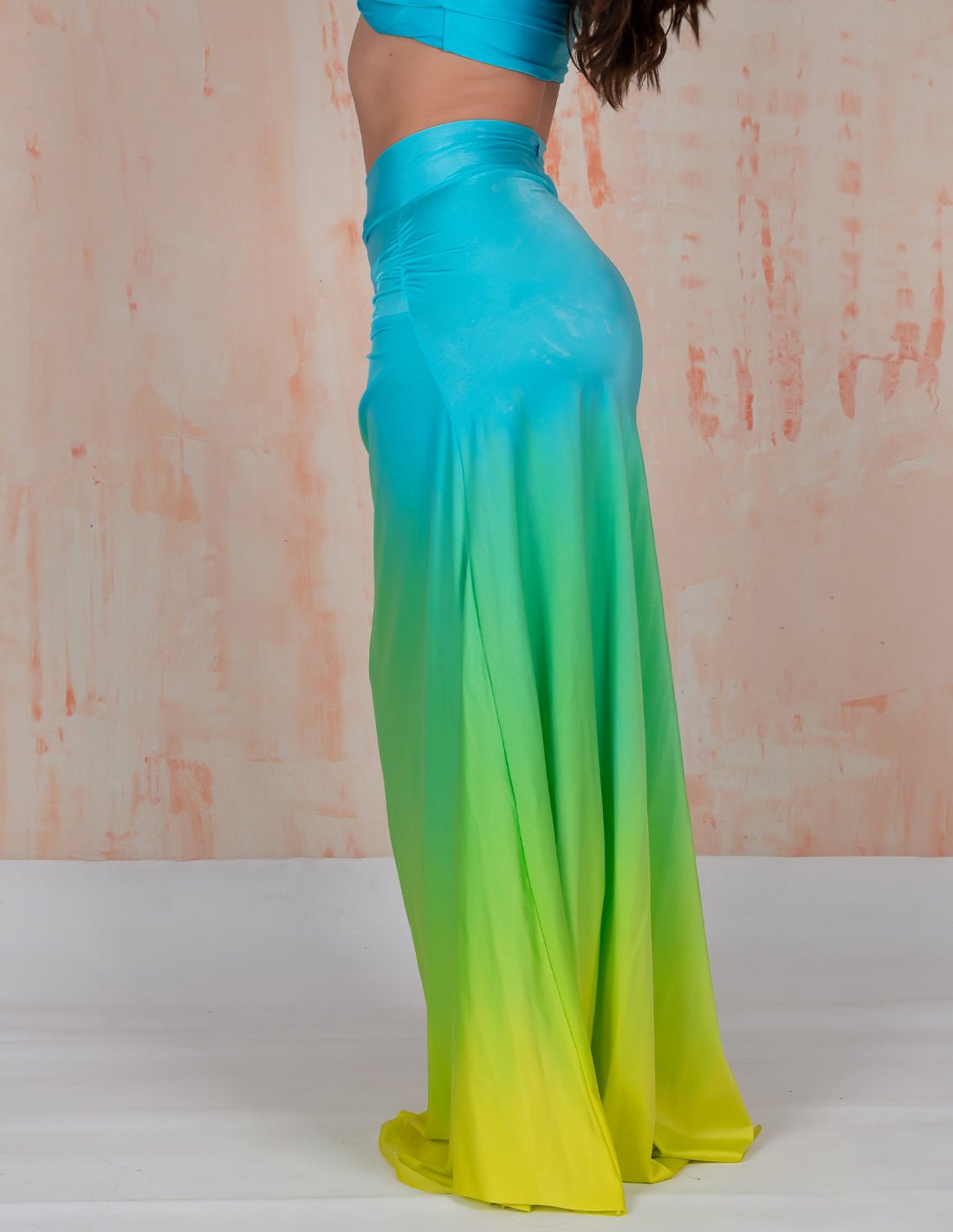 Regalia Skirt Sky Blue + Green + Yellow - Skirt - Entreaguas Wearable Art