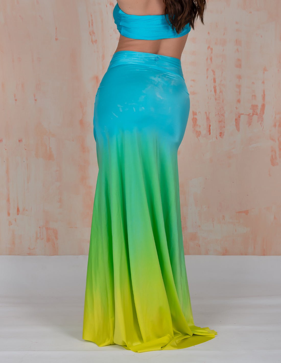 Regalia Skirt Sky Blue + Green + Yellow - Skirt - Entreaguas Wearable Art