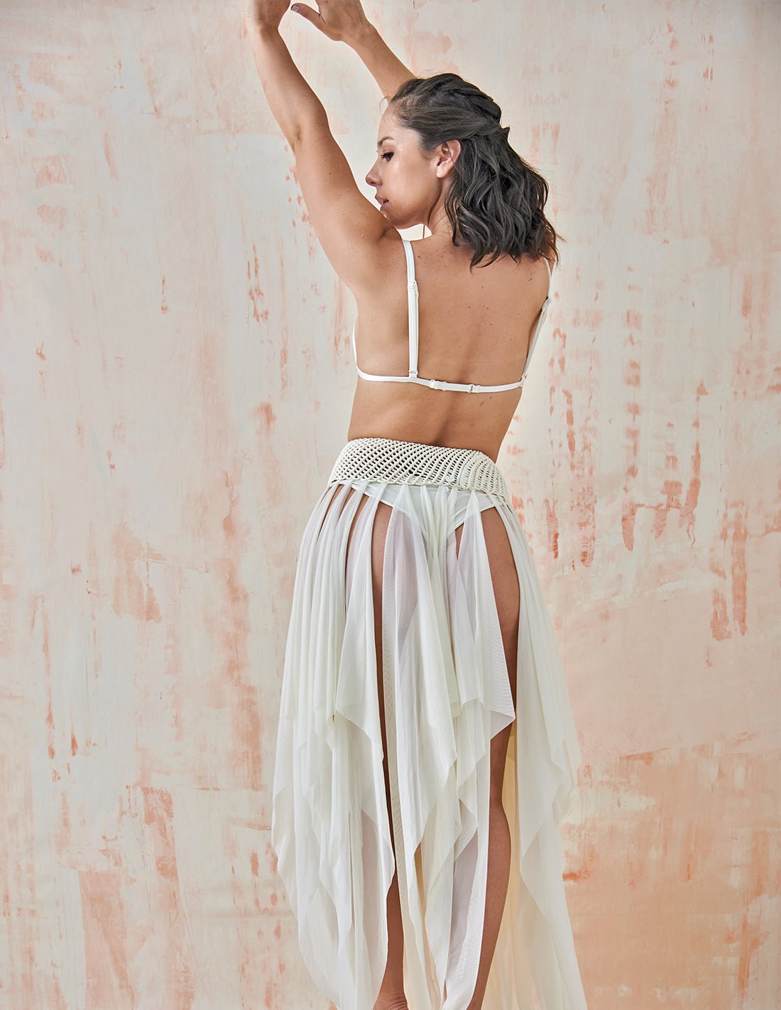 Remnant Long Skirt Ivory - Skirt - Entreaguas Wearable Art