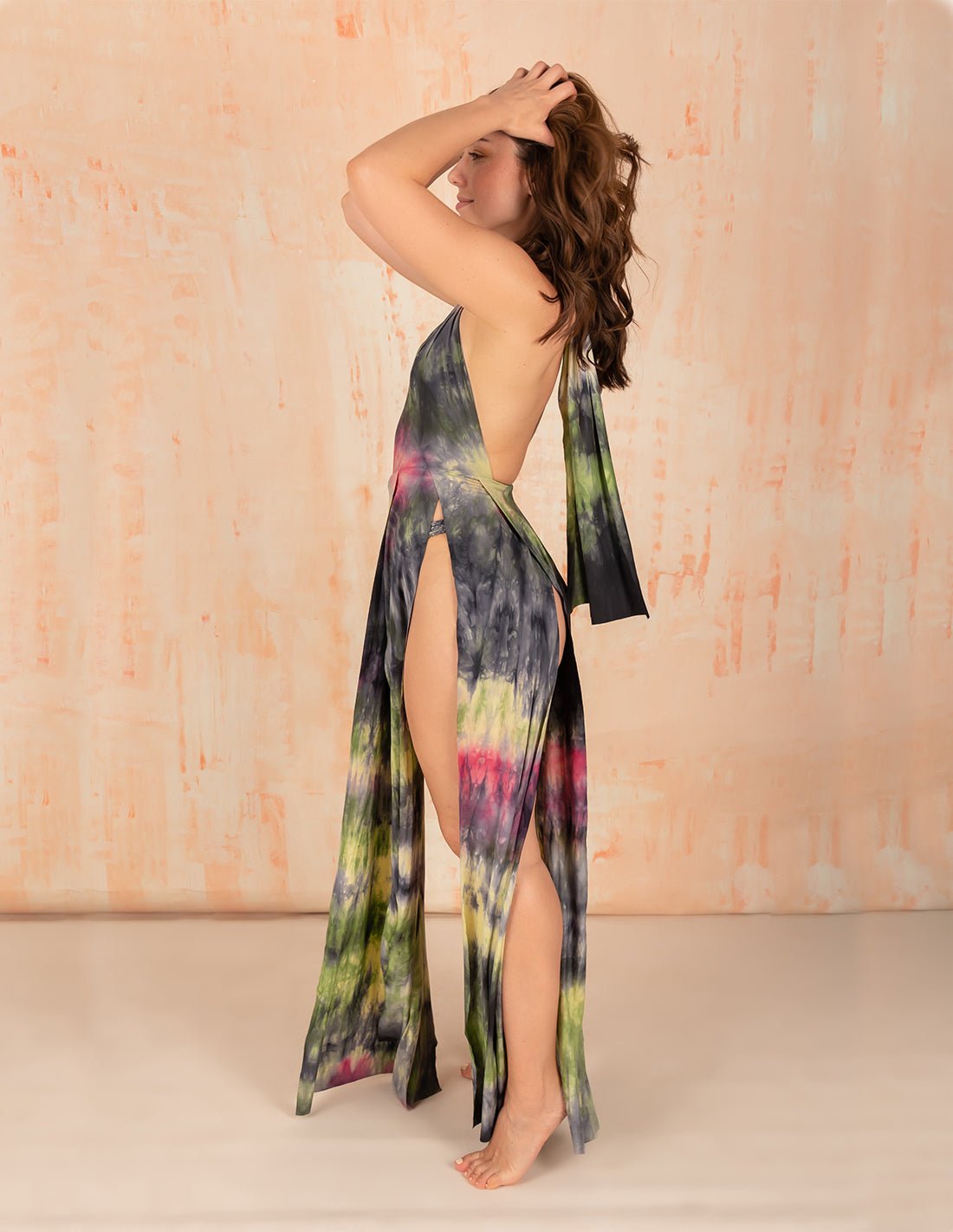 Stripe Skirt Olive + Green + Fuchsia + Black - Skirt - Entreaguas Wearable Art