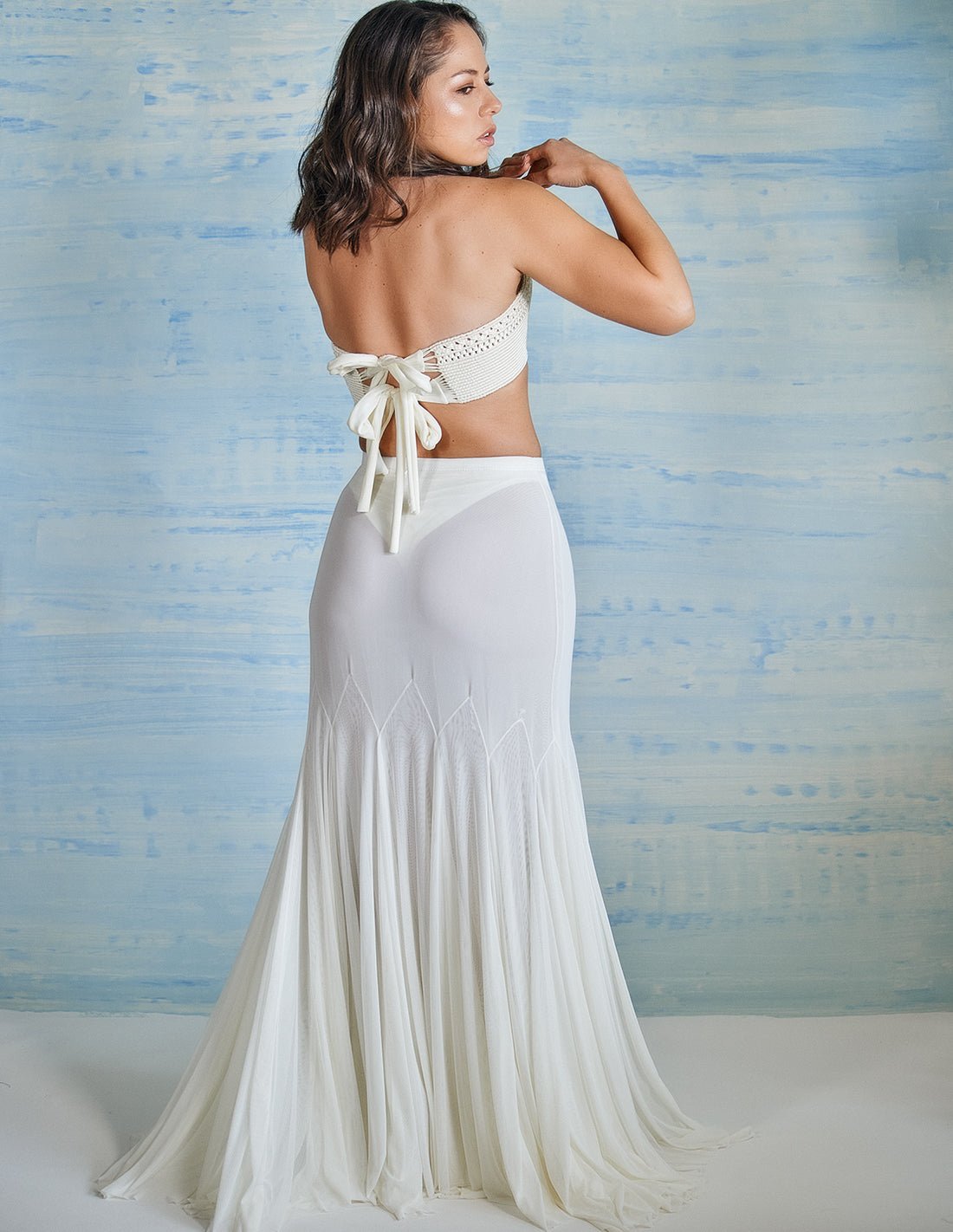 Vento Crop Top Ivory - Crop Top - Entreaguas Wearable Art