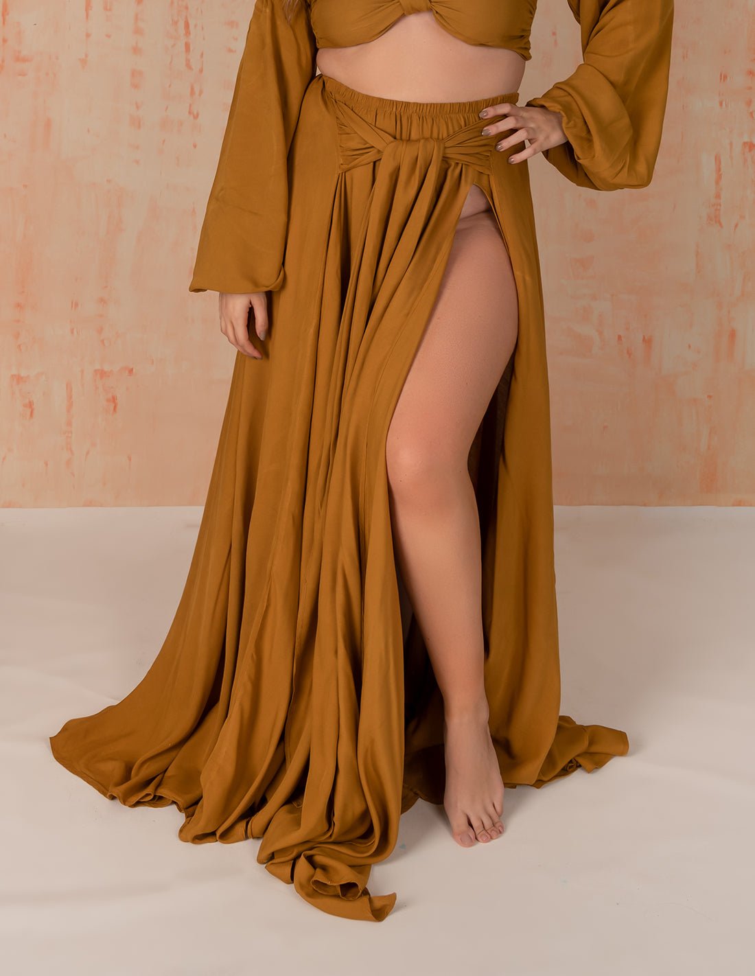 Waterfall Skirt Golden - Skirt - Entreaguas Wearable Art