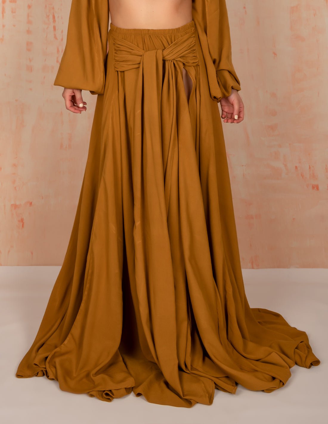 Waterfall Skirt Golden - Skirt - Entreaguas Wearable Art