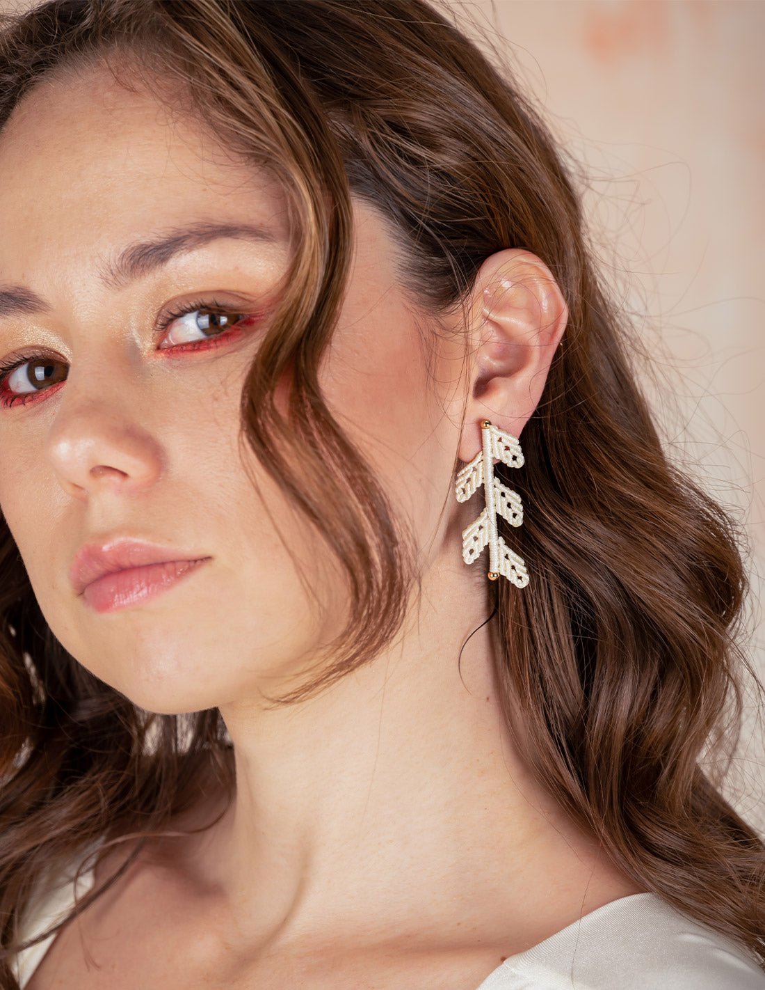 Wisteria Earring Ivory - Earring - Entreaguas Wearable Art