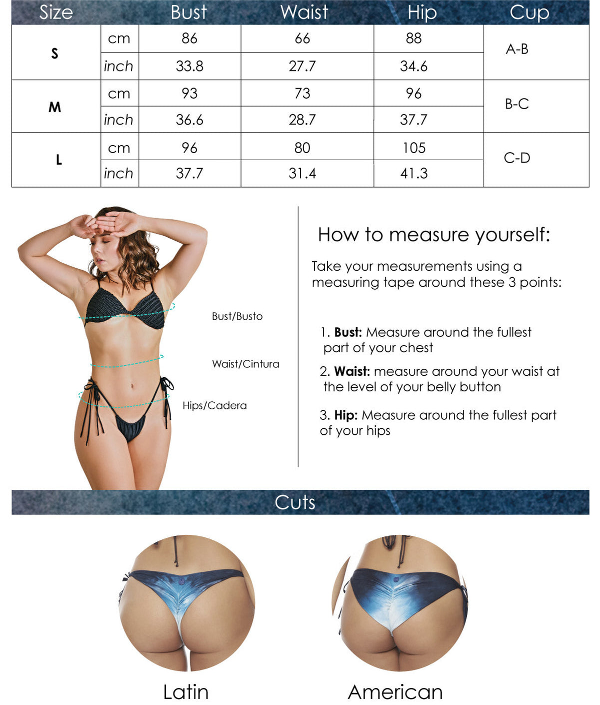 See the traditional size chart