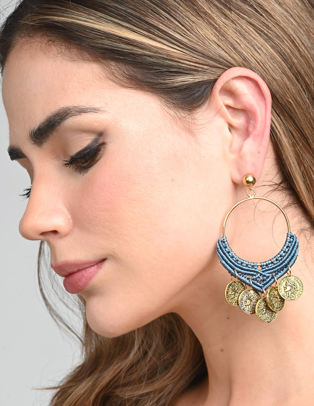 Asha Earring Oil Blue