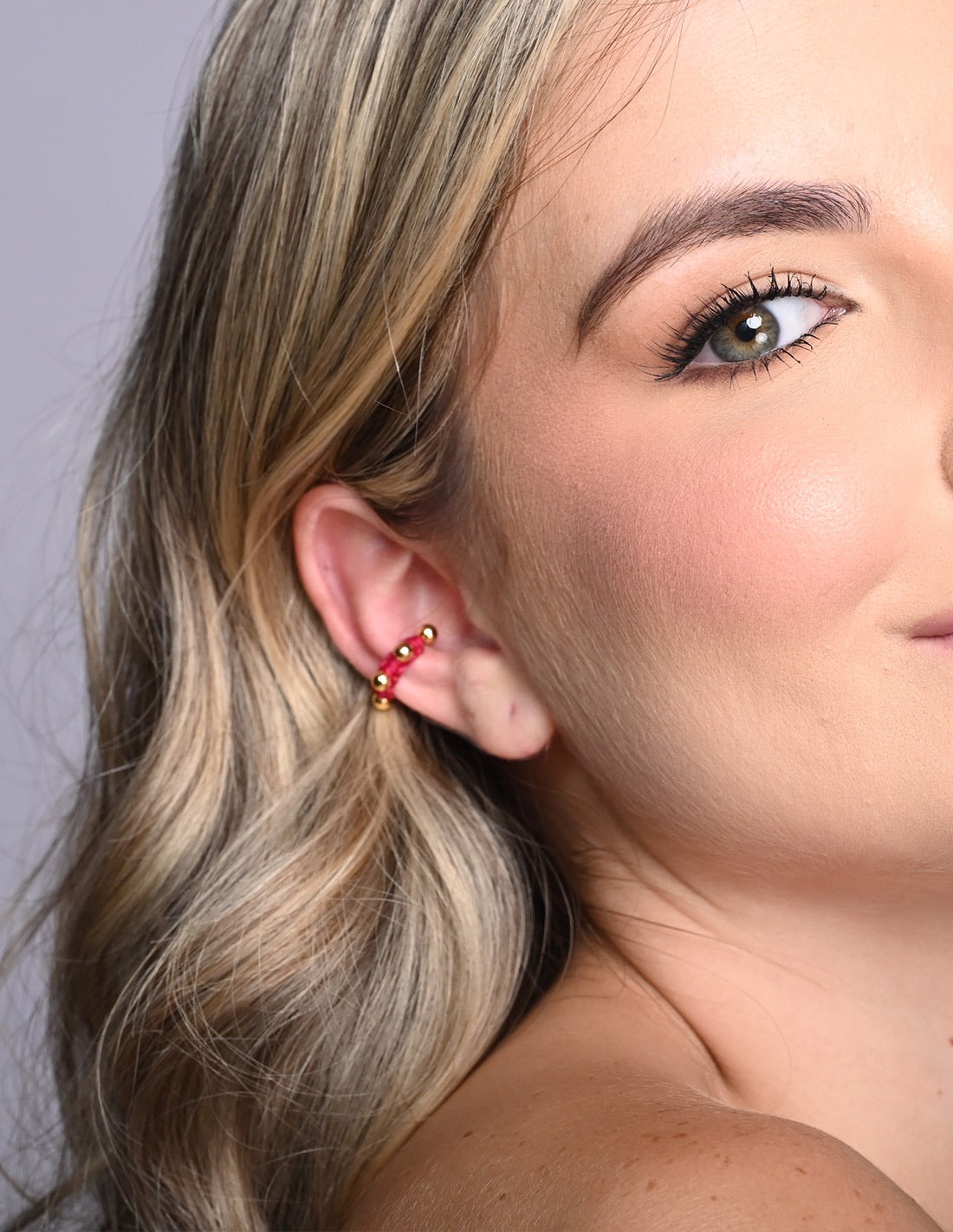 Luna Lunera Ear Cuff Fuchsia