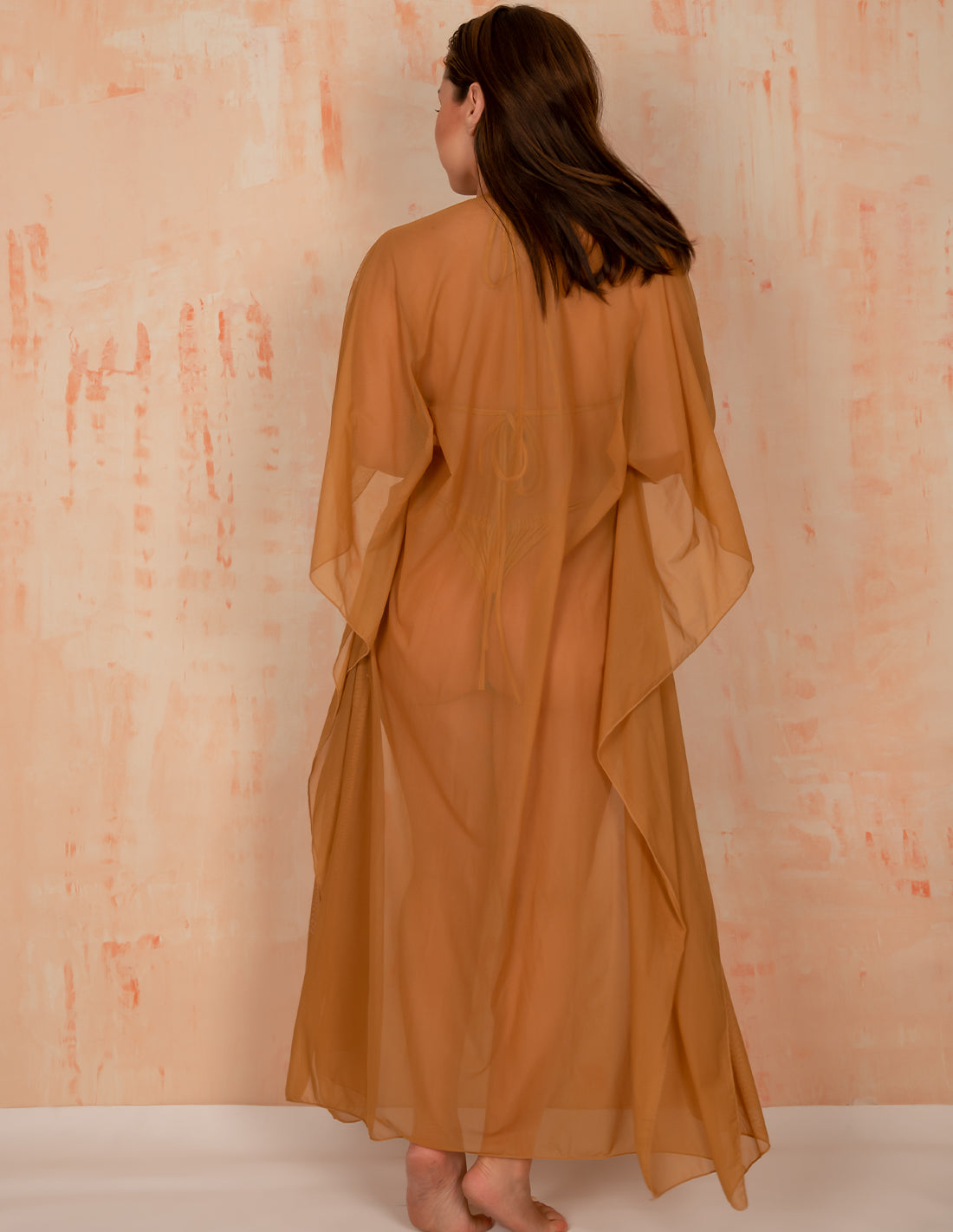 Fly Kimono Golden. Hand-Dyed Beach Kimono In Golden. Entreaguas