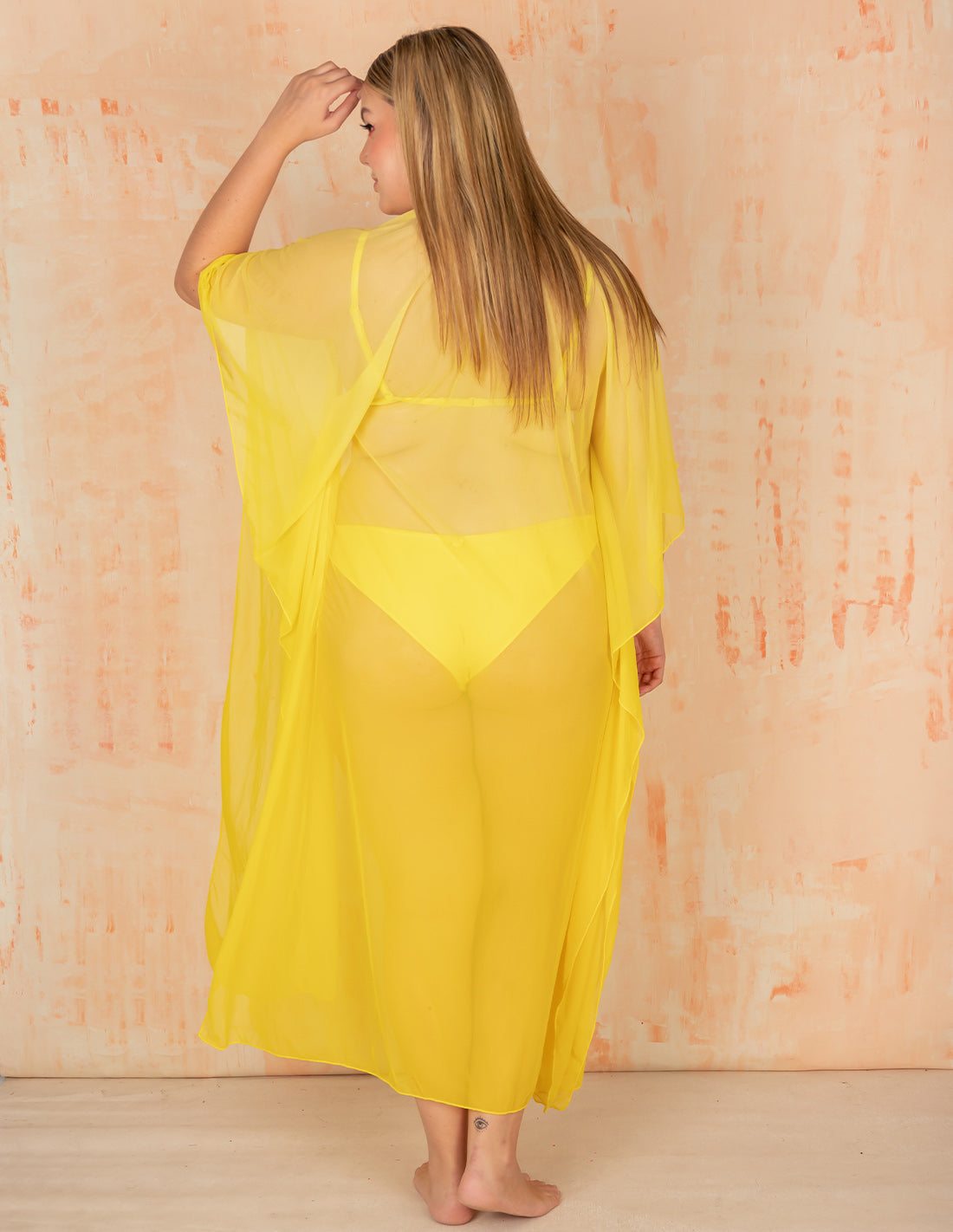 Fly Kimono Gold Yellow. Hand-Dyed Kimono In Gold Yellow. Entreaguas
