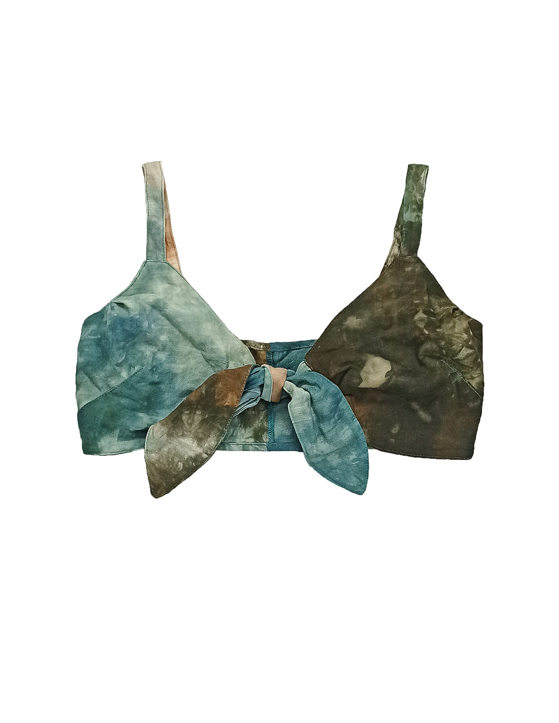 Ivory Green Croptop. Croptop In Spotted Ivory+Green. Entreaguas