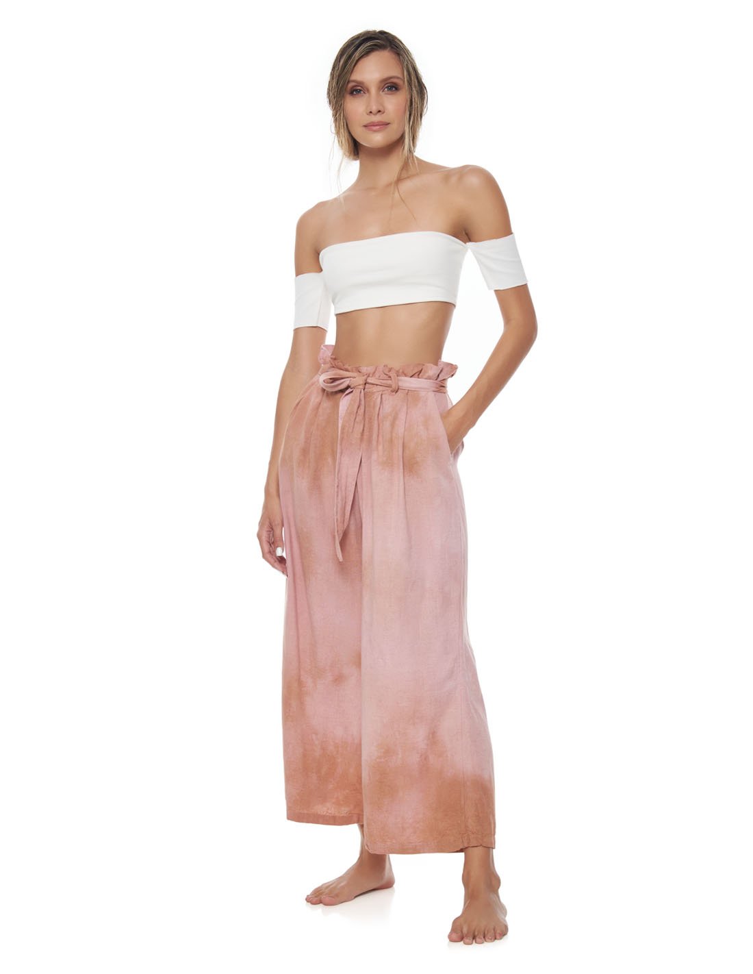 Mara Pant Fire Storm Ivory. Hand-Dyed Beach Pant In Fire Storm Ivory. Entreaguas