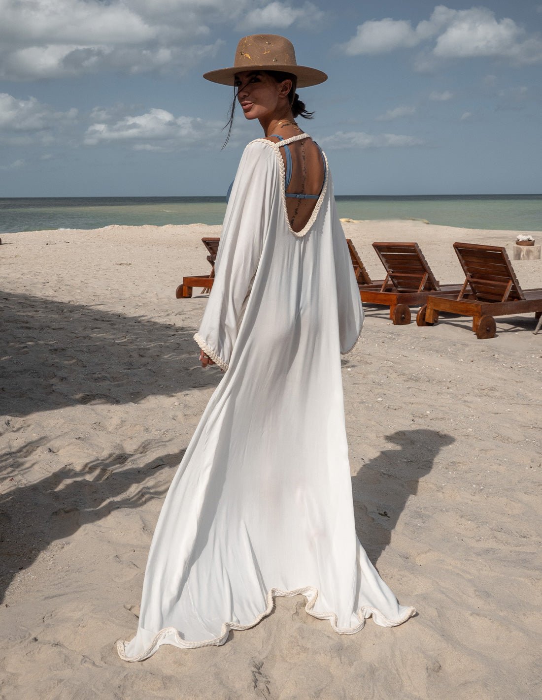 Bahia Kimono Ivory - Kimono - Entreaguas Wearable Art