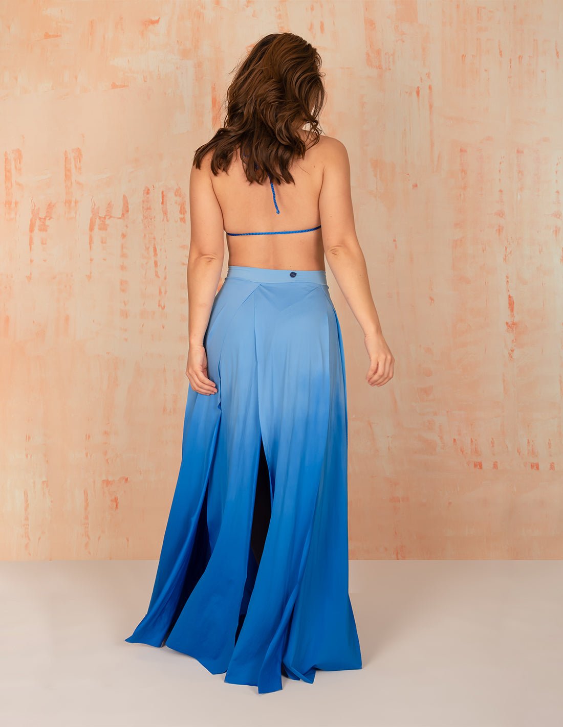 Stripe Skirt Faded Royal Blue - Skirt - Entreaguas Wearable Art