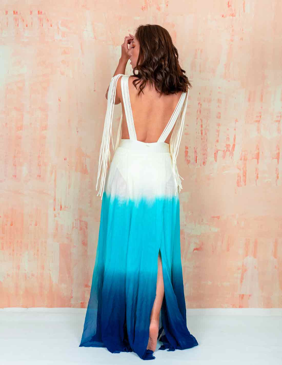 Umbra Dress Cloudy Blue - Dress - Entreaguas Wearable Art