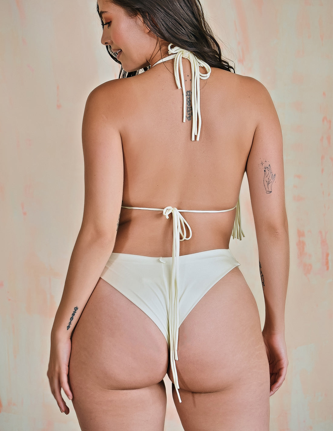 Move Bottom Ivory. Bikini Bottom With Hand Woven Macramé In Ivory