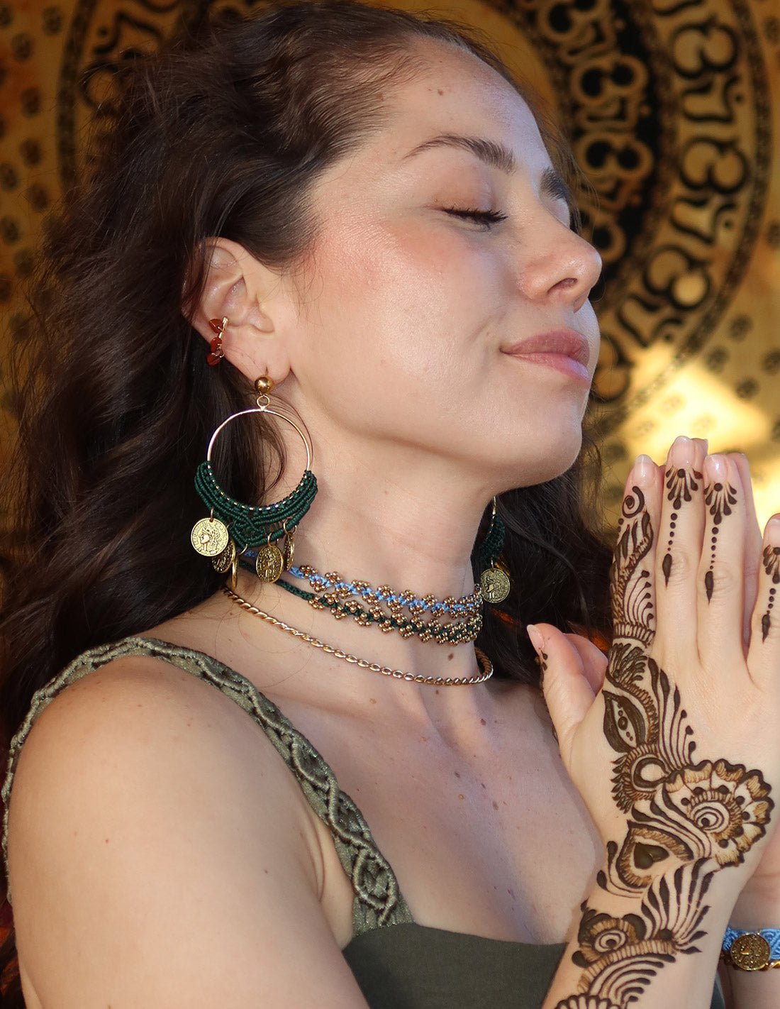 Asha Earring Oil Green