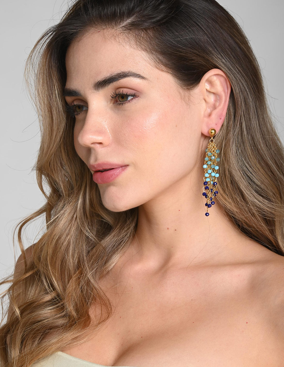 Dalia Earring Turquoise + Blue King