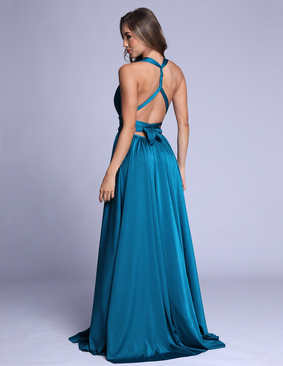 Pluton Dress Blue. Hand-Dyed Dress In Blue. Entreaguas