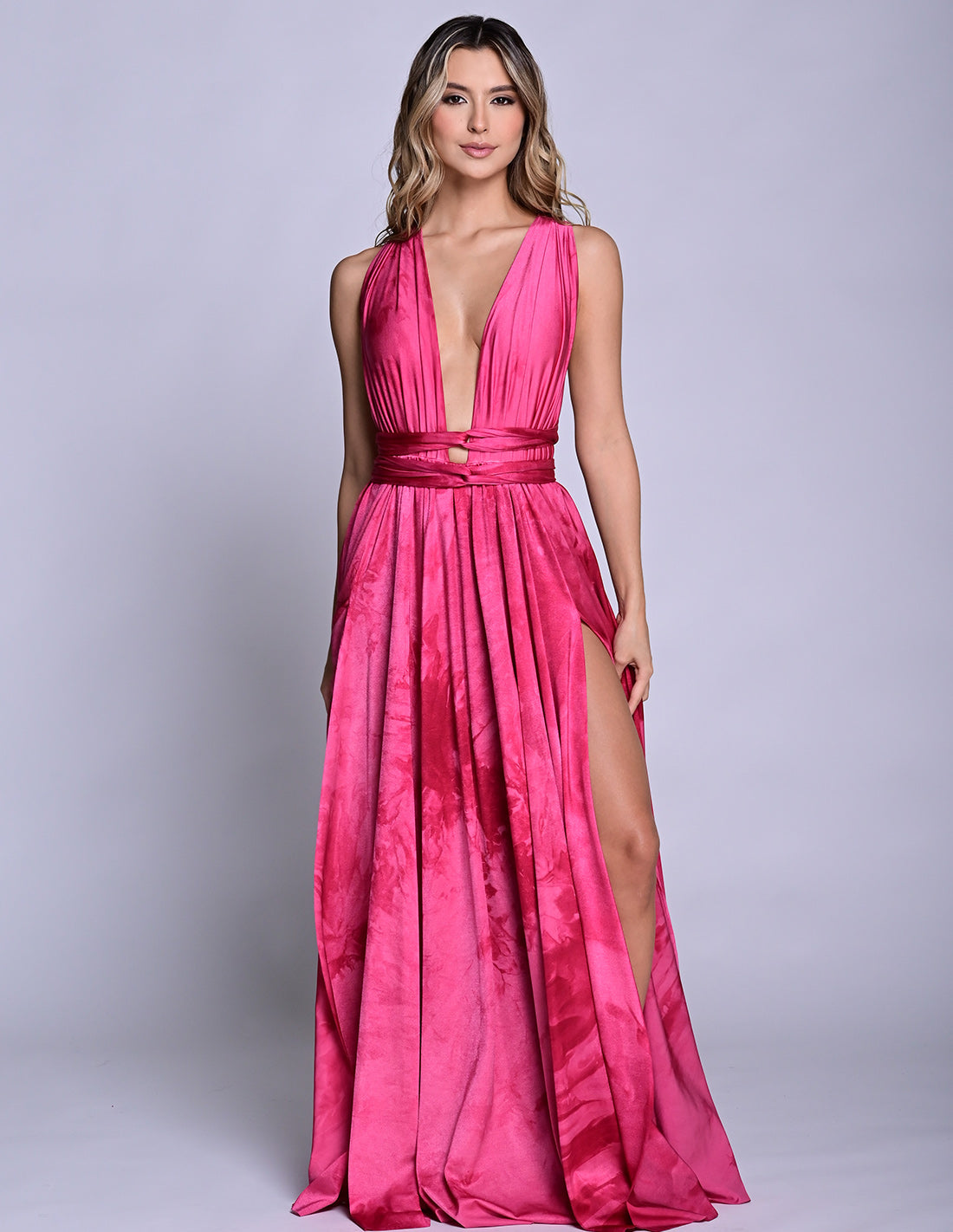 Pluton Dress Fucsia Hand Dyed. Hand-Dyed Dress In Fucsia Hand Dyed