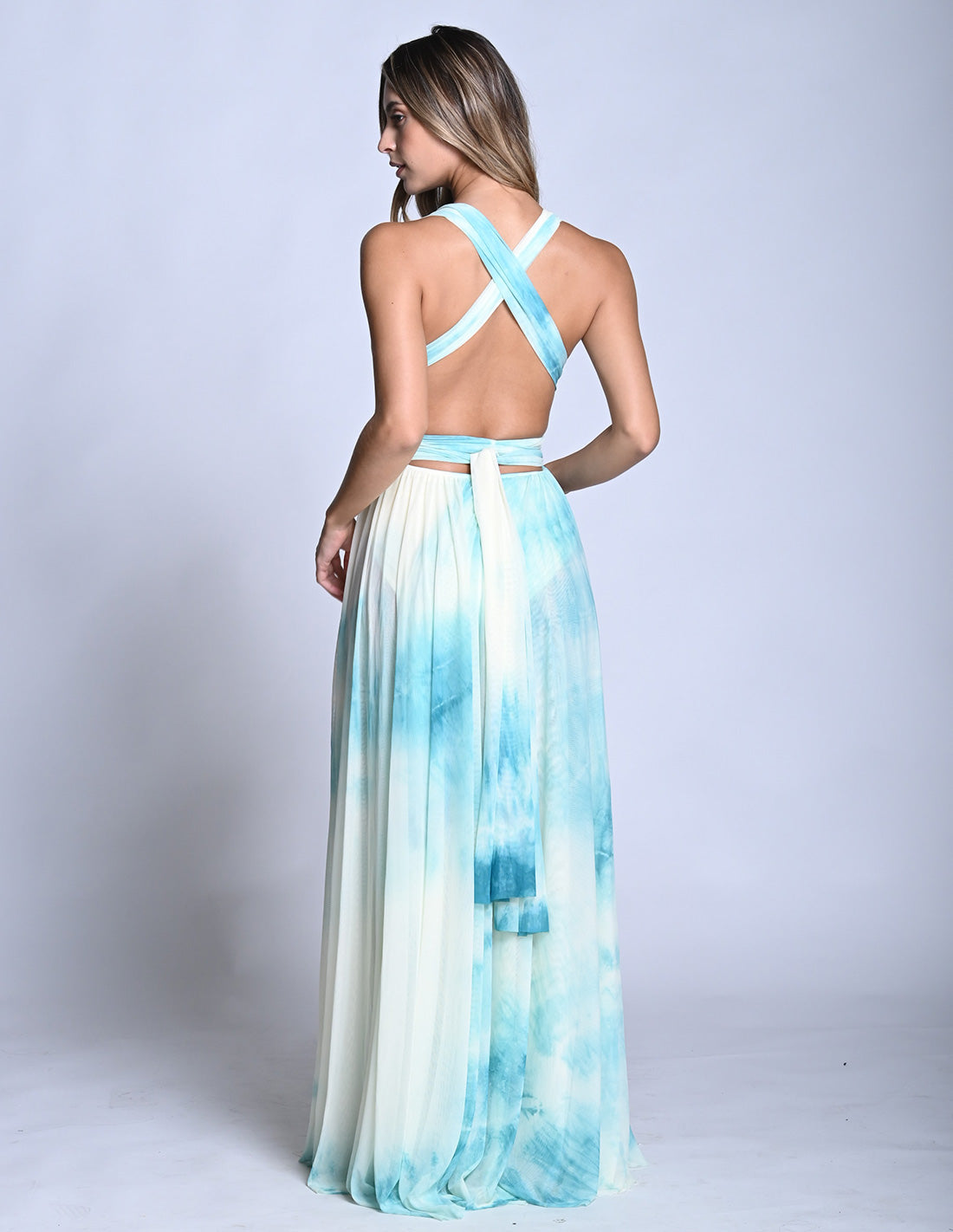 Hydra Dress Turquoise Hand Dyed. Hand-Dyed Dress In Turquoise Hand Dyed