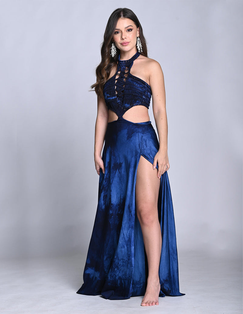 Outfit: One Piece Corset & Skirt Ventus Night Blue Hand Dyed