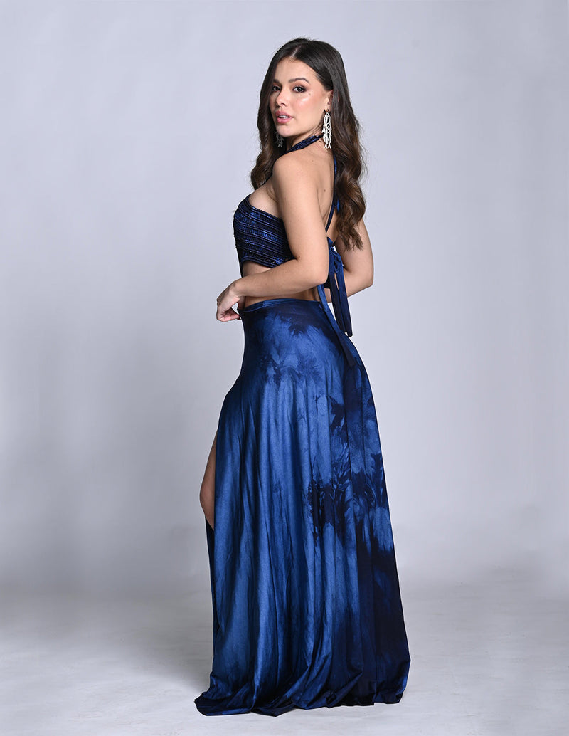 Outfit: One Piece Corset & Skirt Ventus Night Blue Hand Dyed