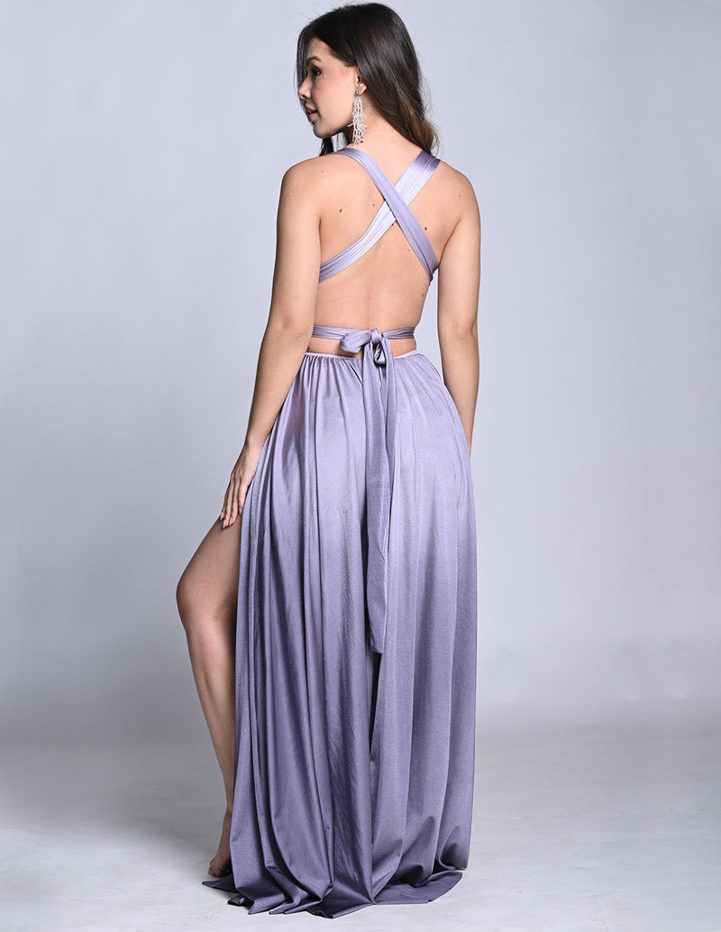 Plutón Dress Faded Gray. Hand-Dyed Dress In Faded Gray