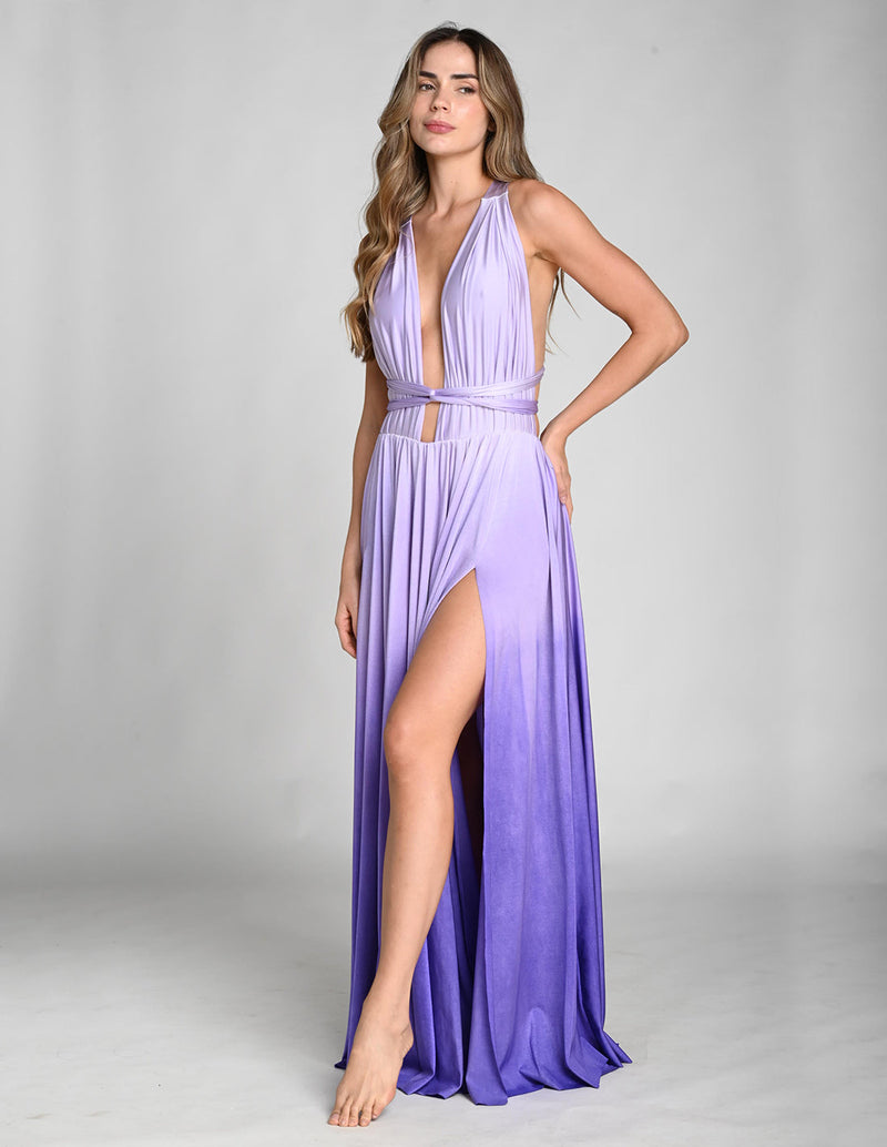 Pluton Dress Faded Purple. Hand-Dyed Dress In Faded Purple