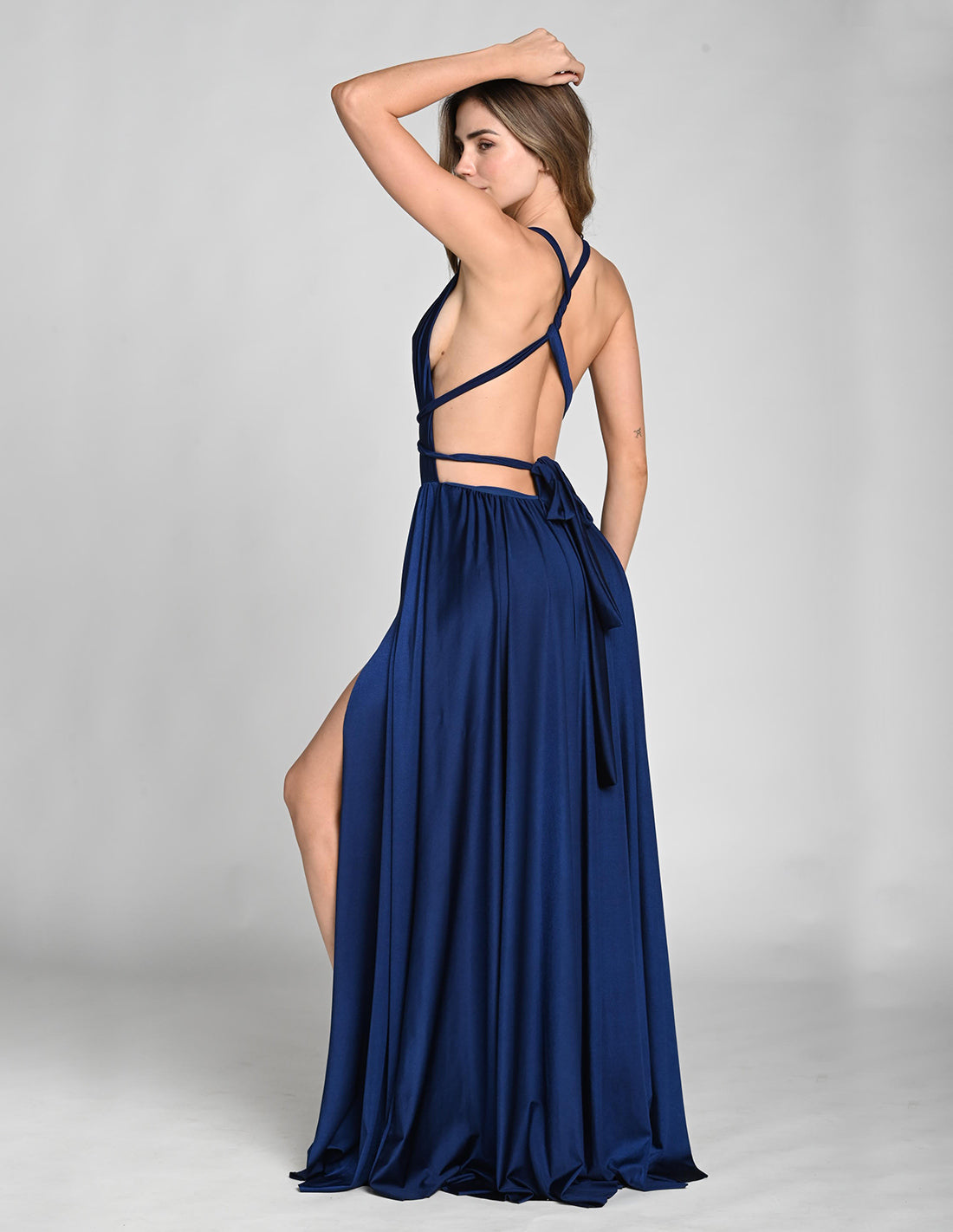 Pluton Dress Navy. Hand-Dyed Dress In Navy