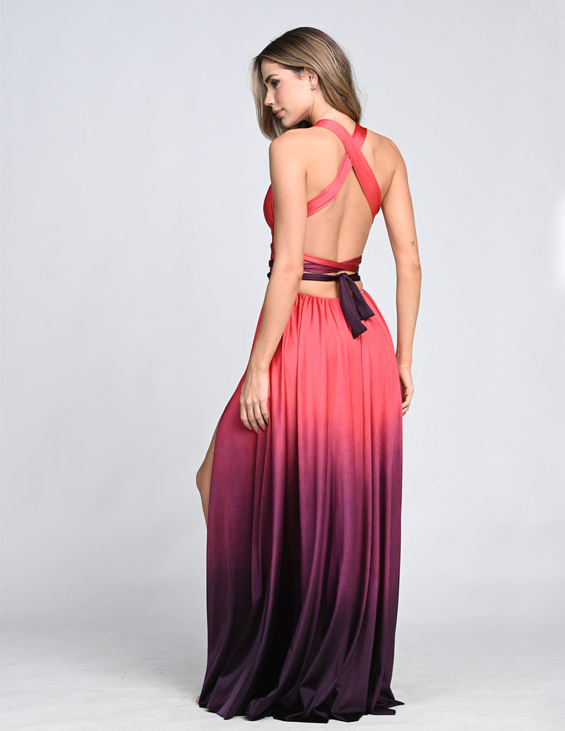 Plutón Dress Wild Wine + Deep Purple. Hand-Dyed Dress In Wild Wine + Deep Purple