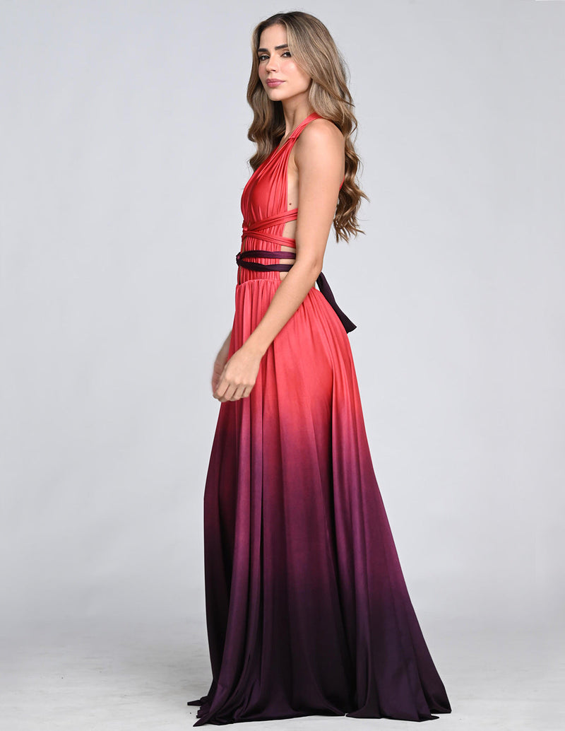 Plutón Dress Wild Wine + Deep Purple. Hand-Dyed Dress In Wild Wine + Deep Purple