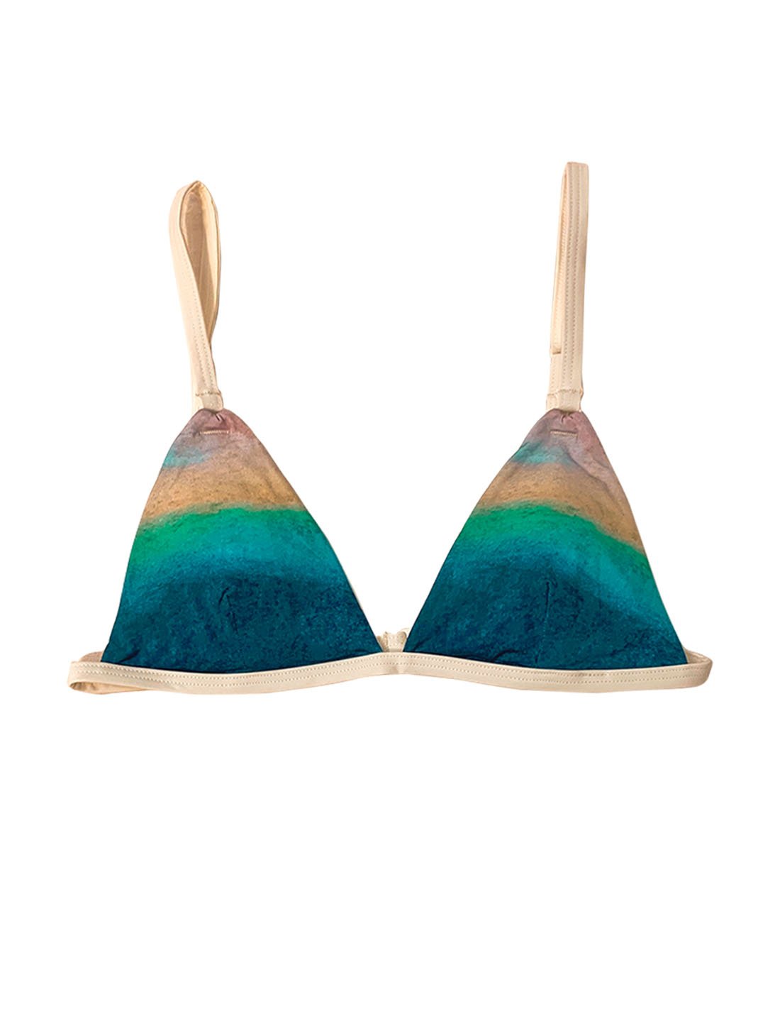 Top Oaxaca Blue 3. Triangular Bikini Top In Oaxaca Blue. Entreaguas