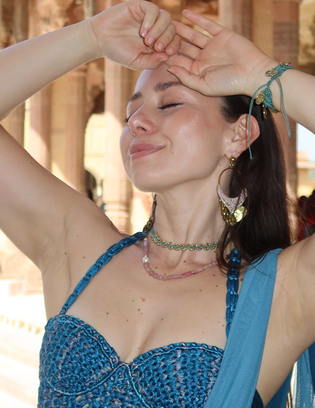 Lalita Necklace Quartz + Cherry + Pink