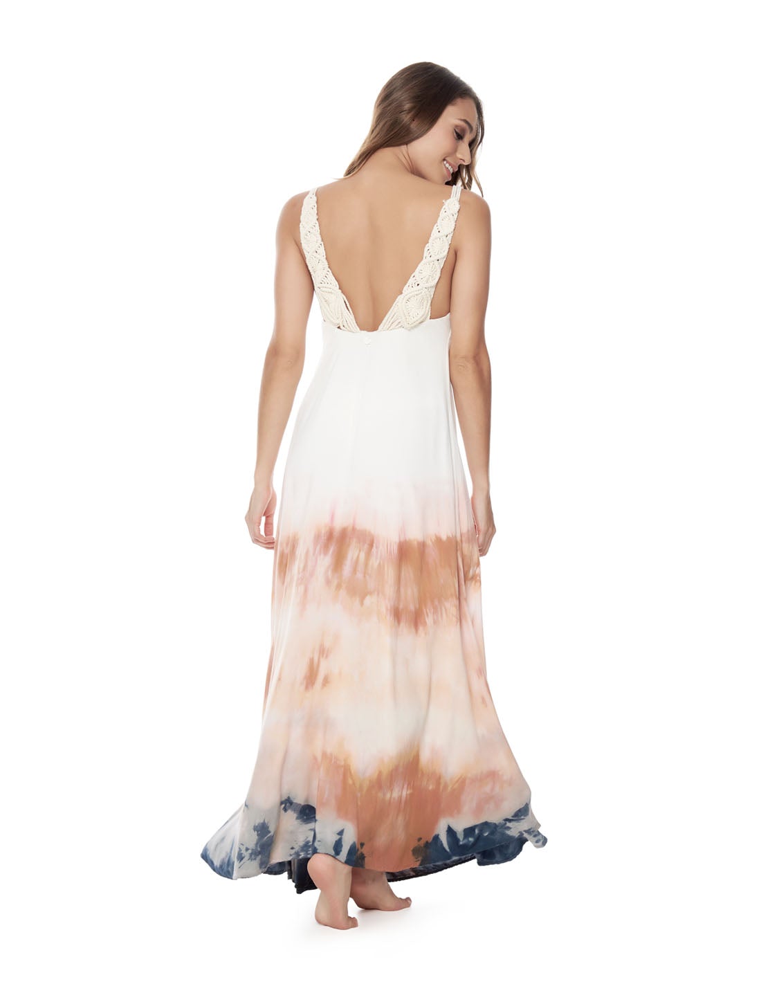 Heaven Dress Heart Salmon. Hand-Dyed Dress In Heart Salmon. Entreaguas