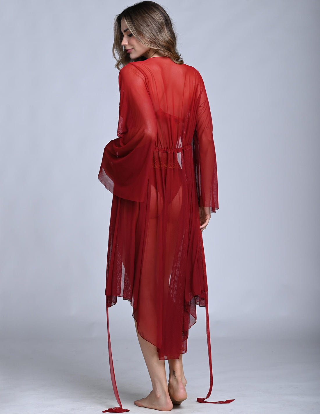 Eni Kimono Faded Wild Wine. Hand-Dyed Kimono In Faded Wild Wine