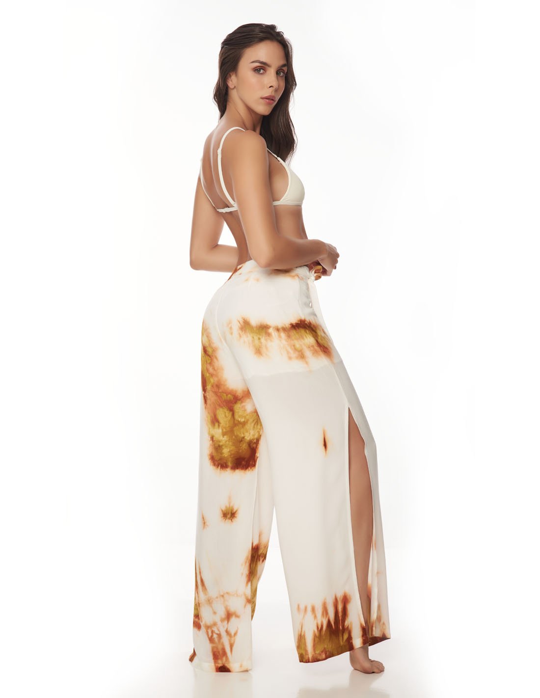 Earth Pant Dusk Brick. Hand-Dyed Beach Pant In Dusk Brick. Entreaguas