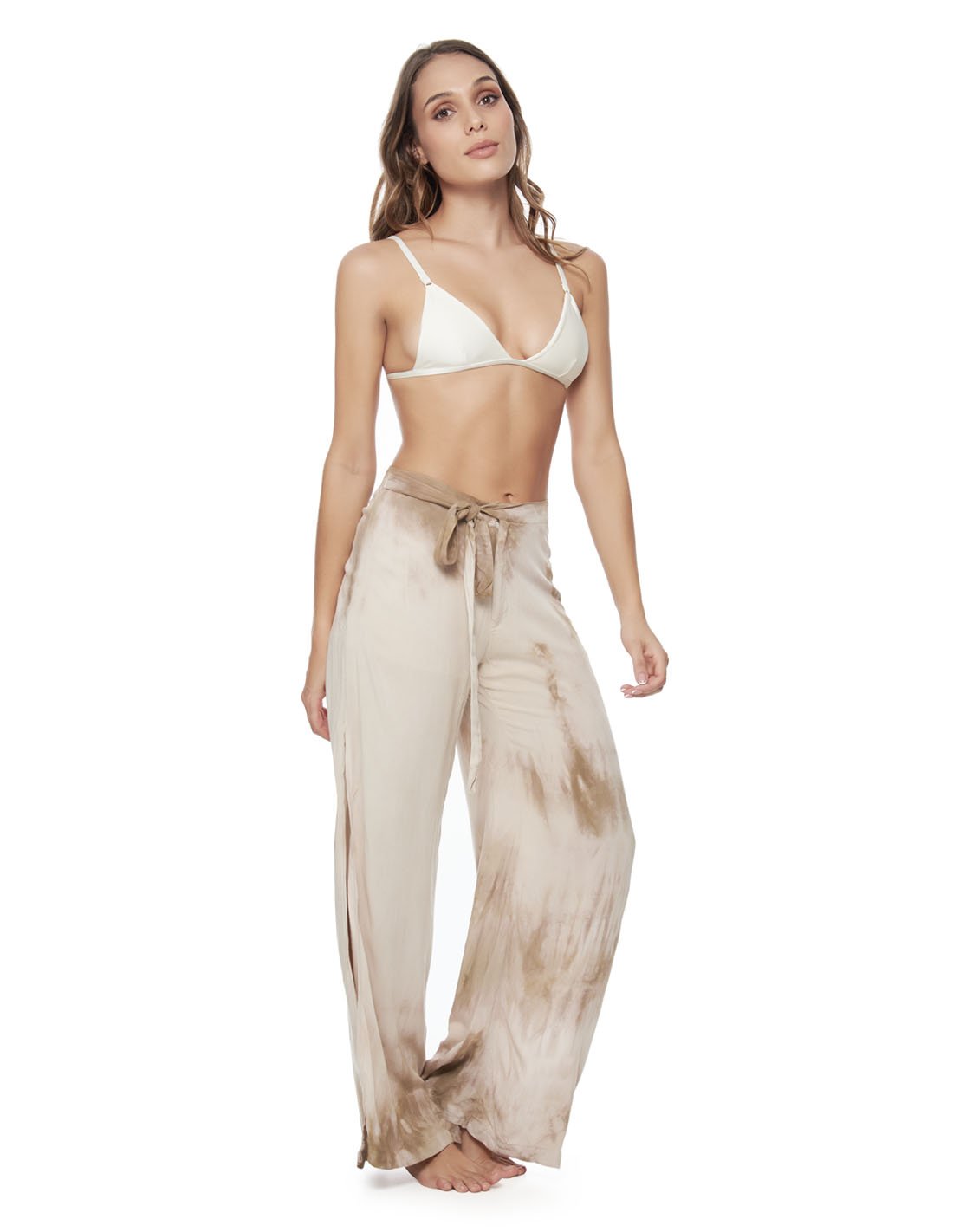 Earth Pant Sandy Green. Hand-Dyed Beach Pant In Sandy Green. Entreaguas