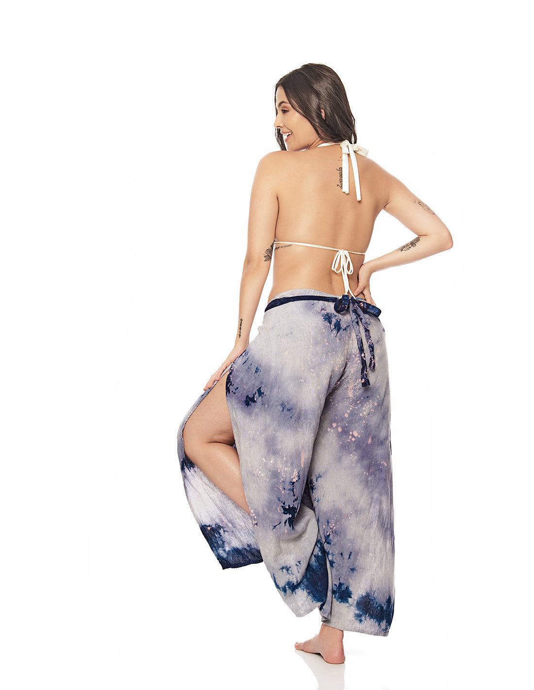 Air Pant Coral Gray. Hand-Dyed Beach Pant In Coral Gray. Entreaguas