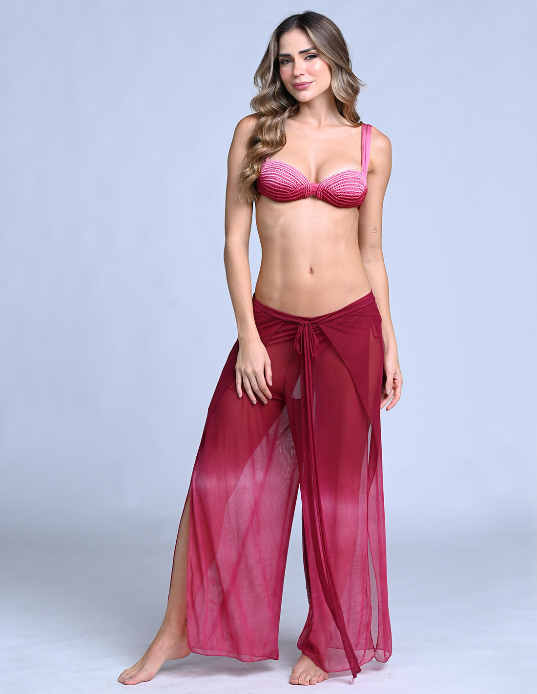 Auren Pants Faded Burgundy. Hand-Dyed Pants In Faded Burgundy