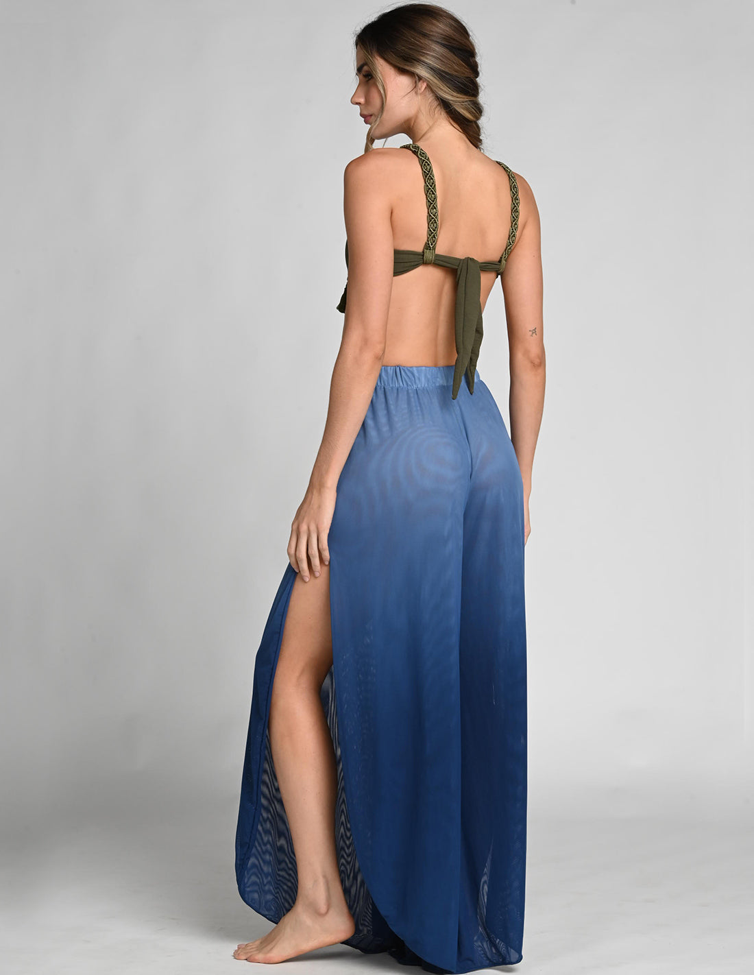 Anila Pant Faded Oil Blue. Hand-Dyed Pant In Faded Oil Blue