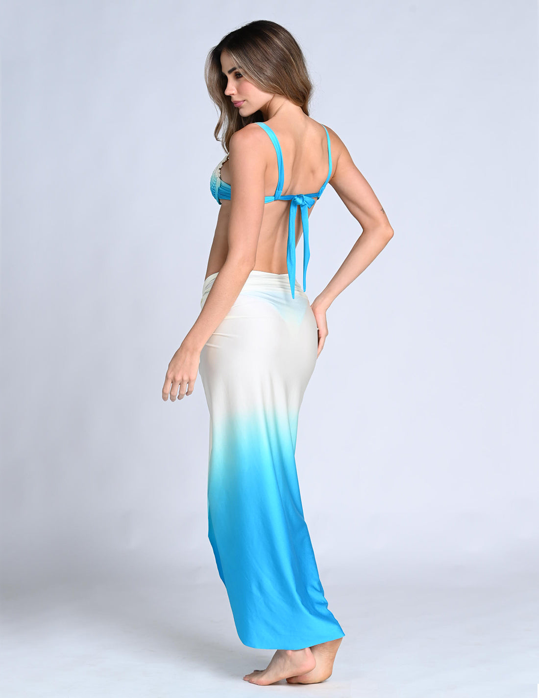 Bay Skirt Faded Turquoise. Hand-Dyed Skirt In Faded Turquoise