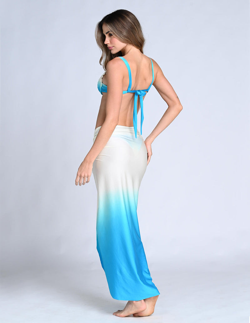 Bay Skirt Faded Turquoise. Hand-Dyed Skirt In Faded Turquoise