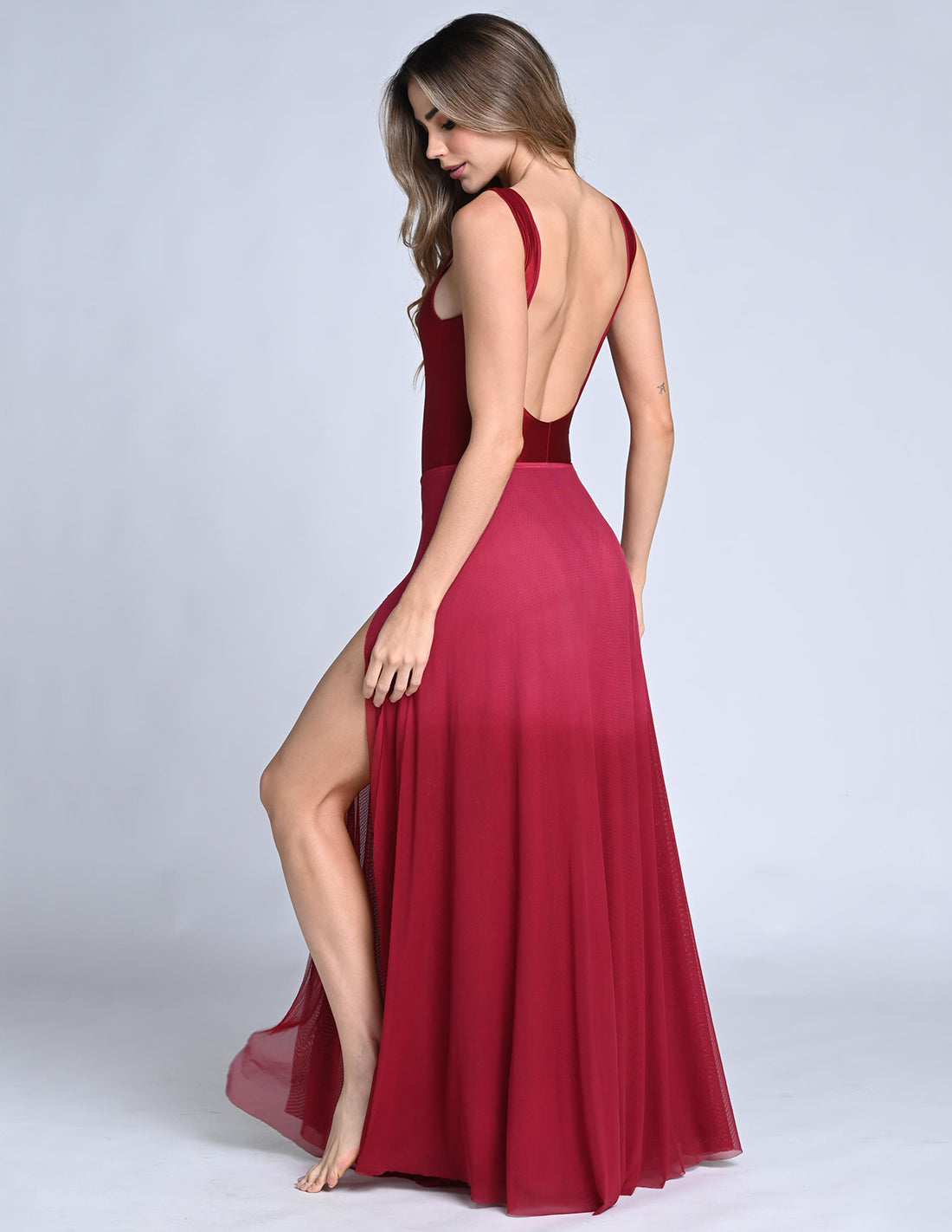 Aum Skirt Faded Burgundy. Hand-Dyed Skirt In Faded Burgundy