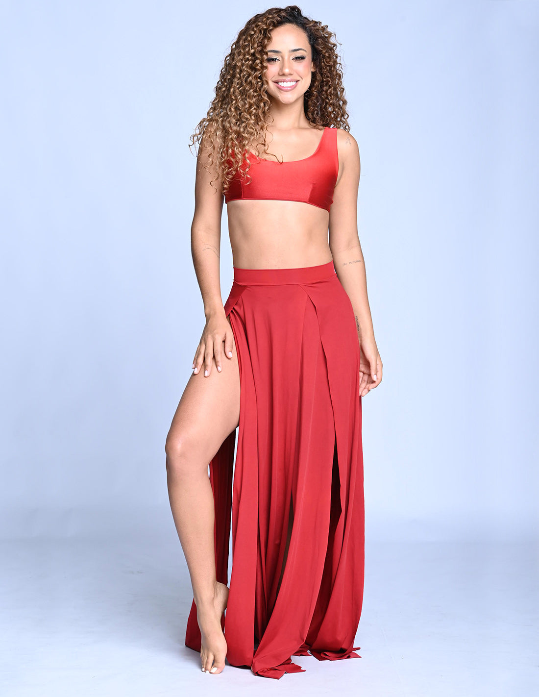 Stripe Skirt Wild Wine. Hand-Dyed Skirt In Wild Wine