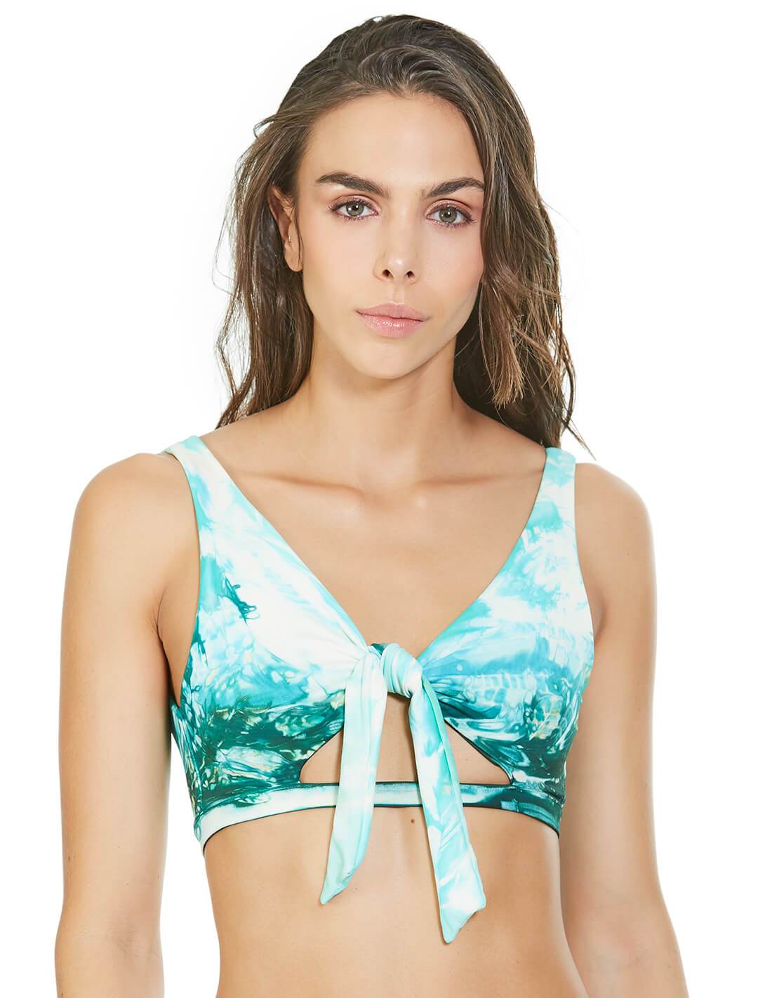 Helechilla De Mar Top. Hand-Dyed Sport Bikini Top In Selene. Entreaguas