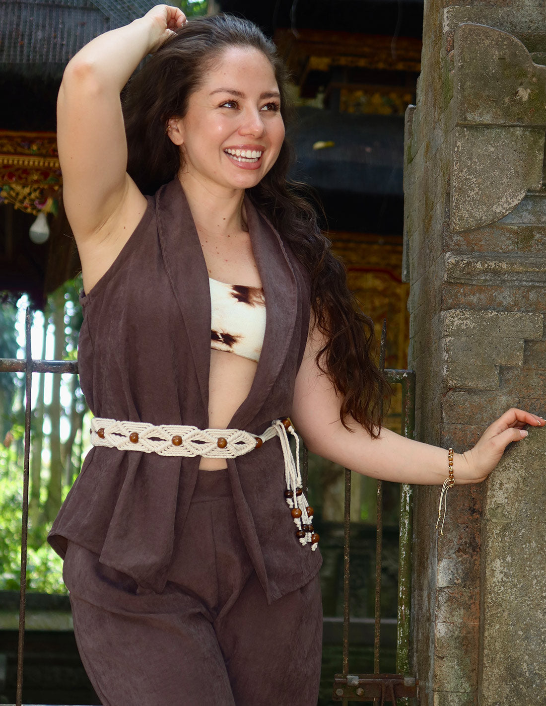 Kuta Belt Ivory + Brown