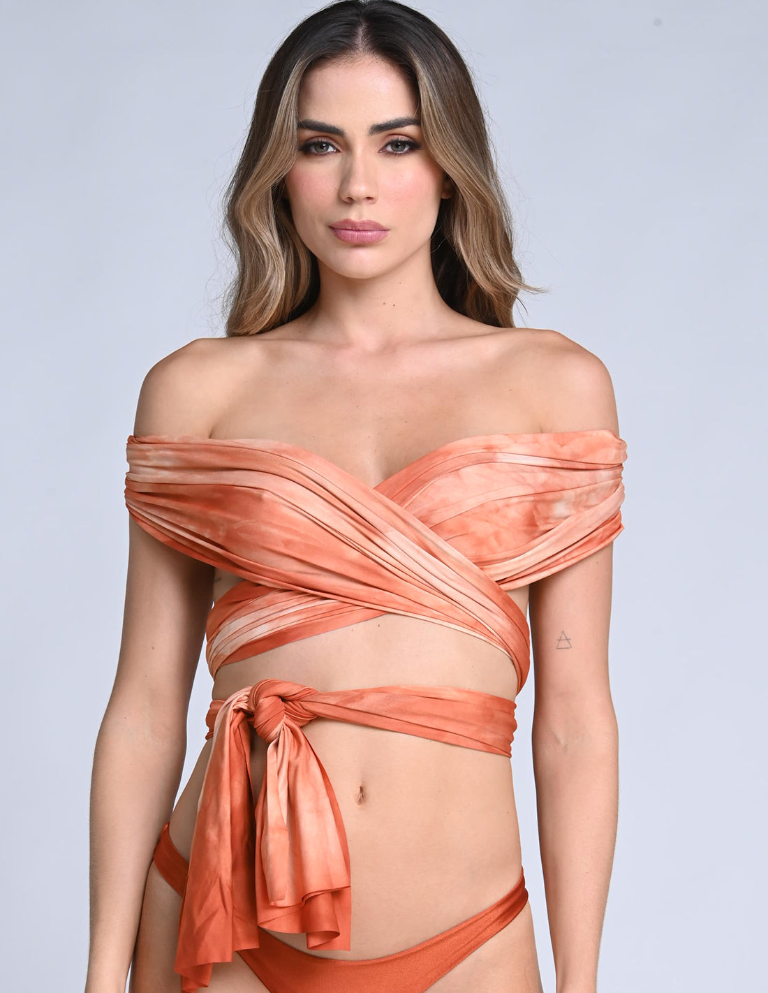 Hydra Strip Spotted Ochre. Hand-Dyed Strip In Spotted Ochre