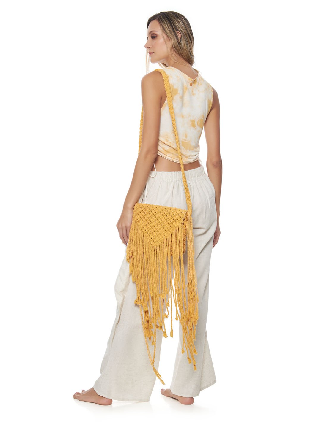 Masai Woven Bag Giraffe. Woven Bag With Hand Woven Macramé In Giraffe. Entreaguas