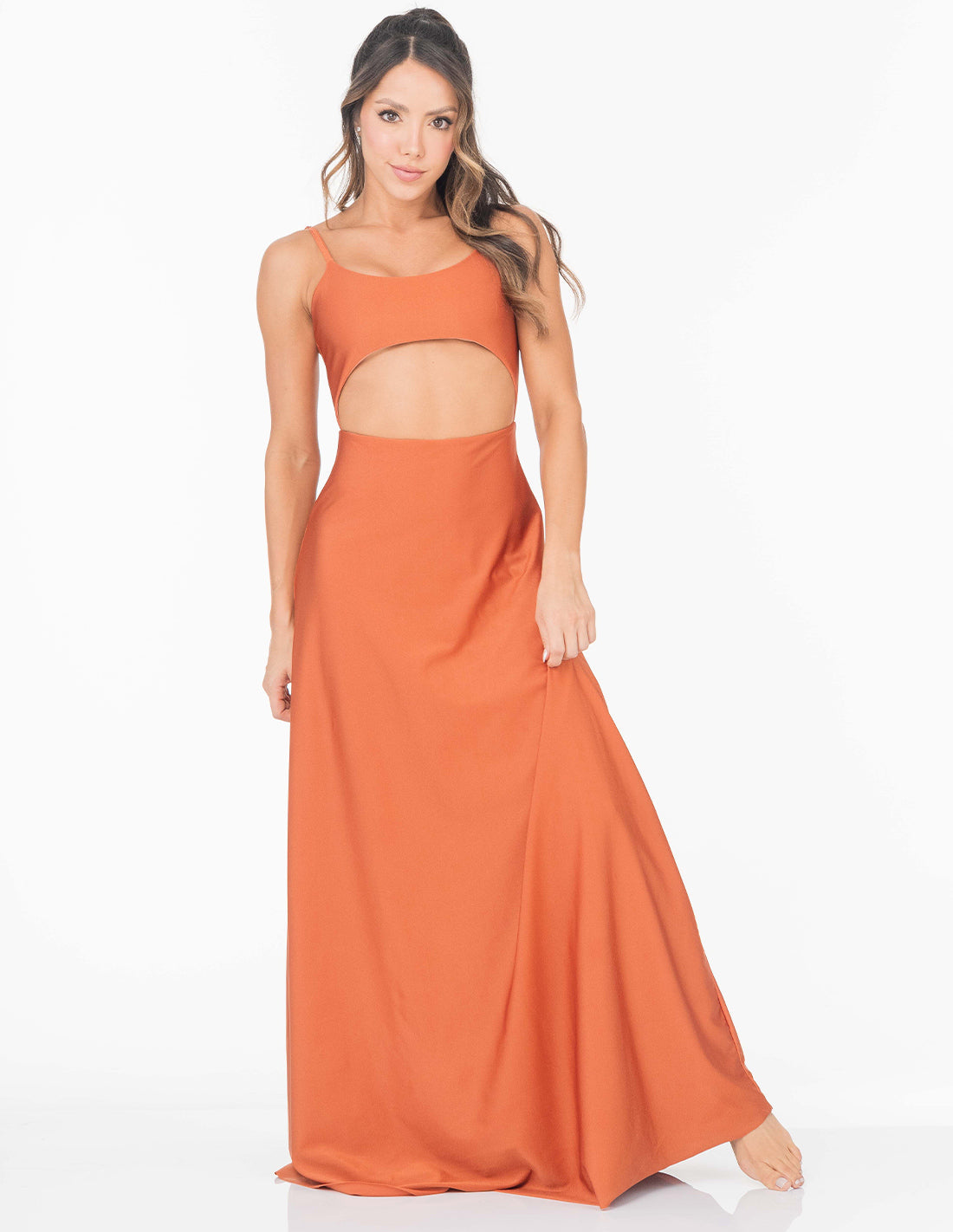 Marbella Dress Flowers Brown. Hand-Dyed Dress In Flowers Brown. Entreaguas