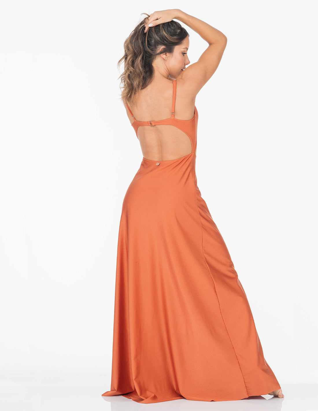 Marbella Dress Flowers Brown. Hand-Dyed Dress In Flowers Brown. Entreaguas